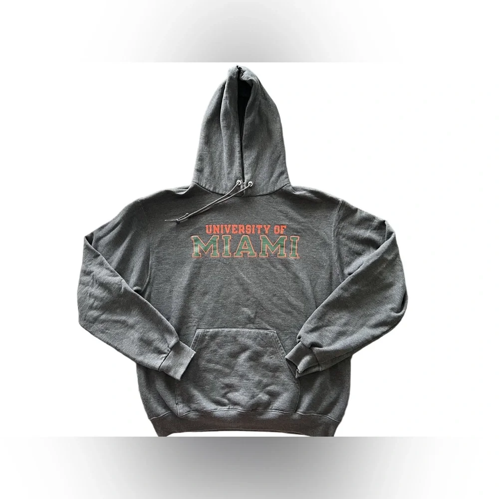 Champion University of Miami Dark Gray Hoodie - Picture 1 of 4